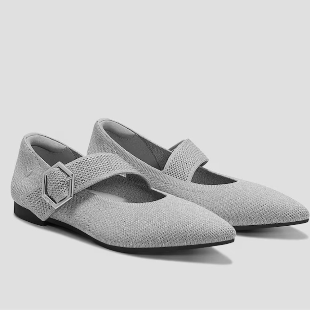Vivaia Gray silver Mary Jane Shoes